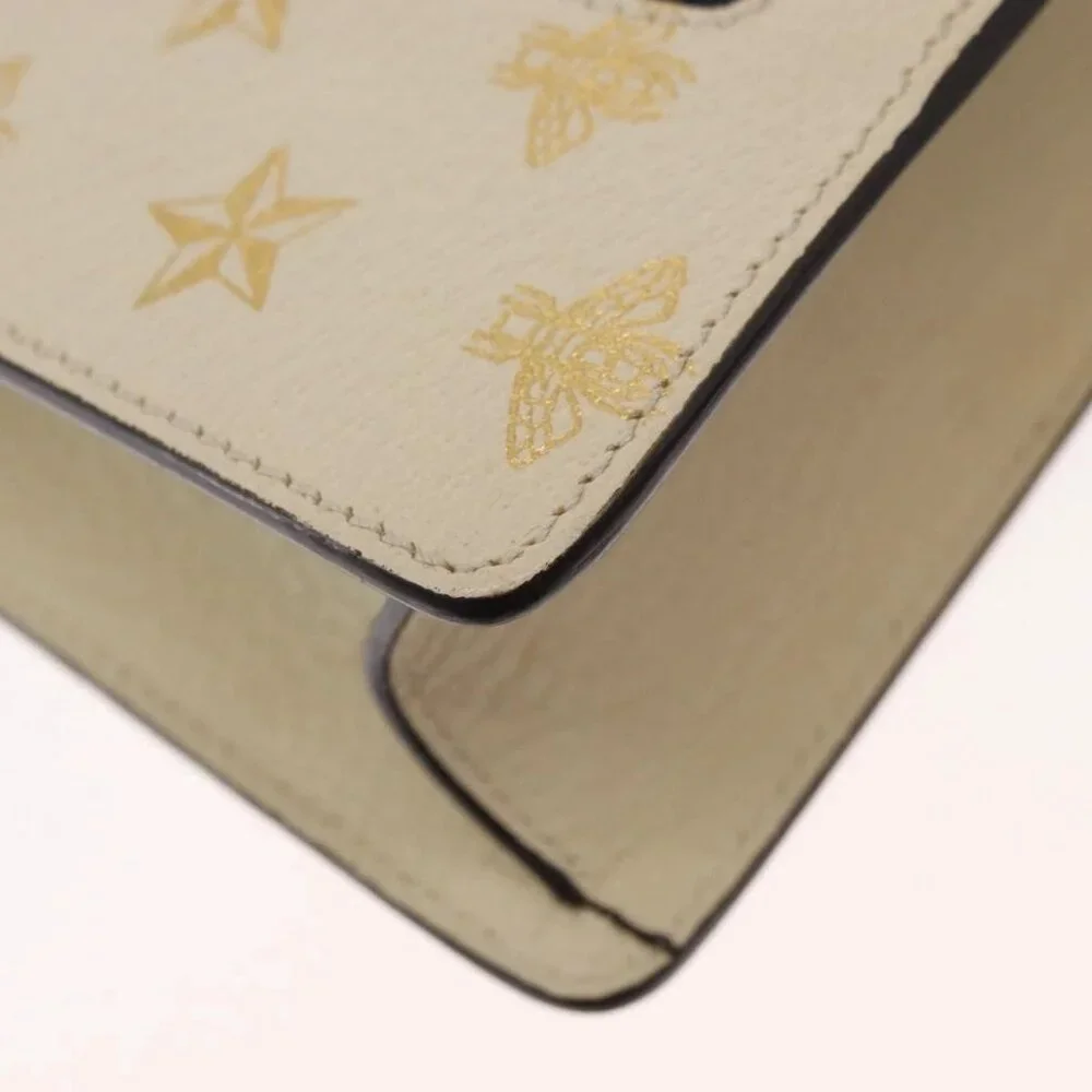 GUCCI Silvi Sherry Line Hand Bag Leather 2way Beige Gold 470270 Auth bs31644 - Picture 4 of 16